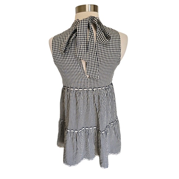 Tuckernuck Pomander Place Morgan Dress Size XXS Navy Blue Gingham - Picture 2 of 8